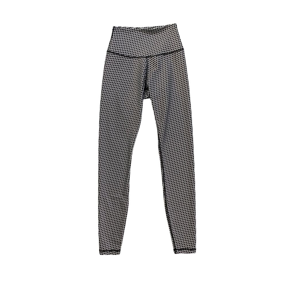 Lululemon Leggings Womens 6 Black White Skinny Groove Heathered Herringbone Yoga